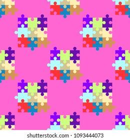 Colored Puzzles Seamless Pattern Stock Vector Royalty Free