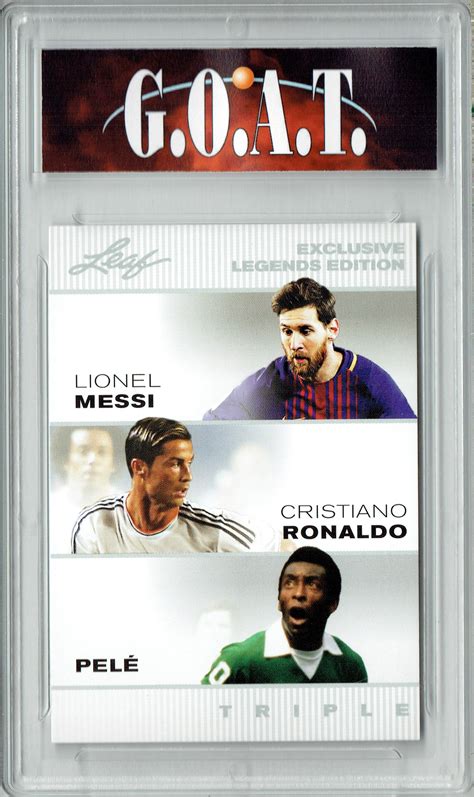 Certified Mint The TRIPLE Lionel Messi Pele Cristiano Ronaldo