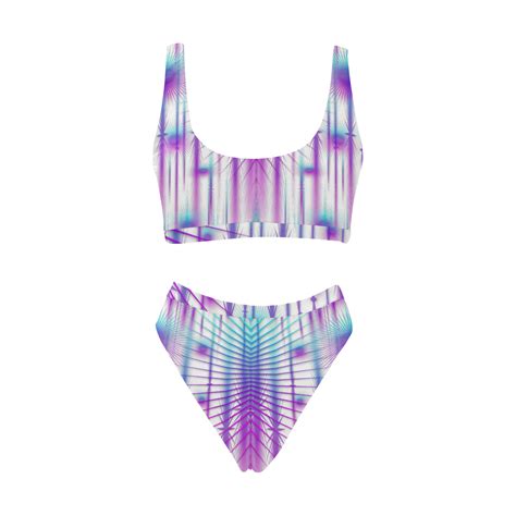 Star Fall In Rainbow Landscape Sport Top High Waisted Bikini Swimsuit Model S Id D