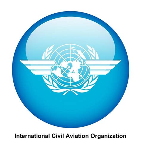 International Civil Aviation Organization Flag Button On White