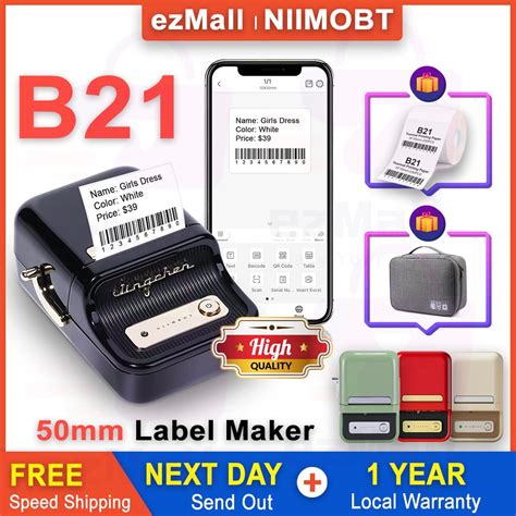 Niimbot B Mm Thermal Label Maker Wireless Bluetooth Portable