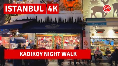 Nightlife Kadikoy Istanbul 2023 8 January Walking Tour 4k UHD 60fps