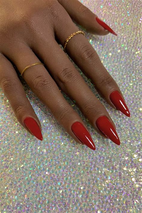 Red Hot Stiletto Nails Red Sparkle Nails Red Stiletto Nails Pointy Nails