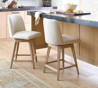 Layton Upholstered Swivel Bar Counter Stools Pottery Barn