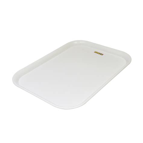 Bandeja de plástico rectangular 19x14pulg blanca