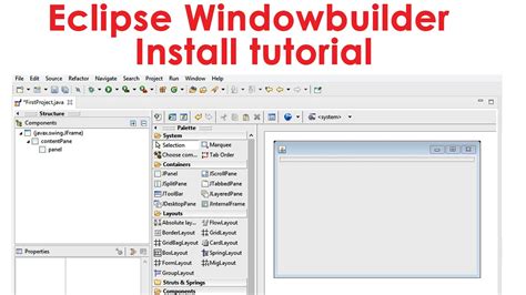 Eclipse Windowbuilder Install Tutorial Youtube