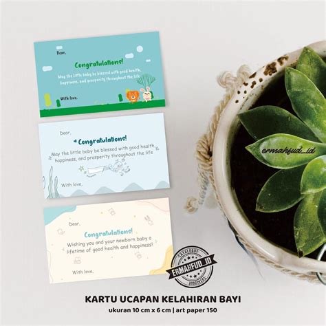 Jual Kartu Ucapan Kelahiran Bayi Lucu Baby Shower Greeting Card Cute