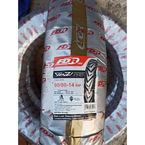 Jual FDR 90 80 14 Tubeless Tipe GENZI GENZI PRO Ban Luar Motor Matic