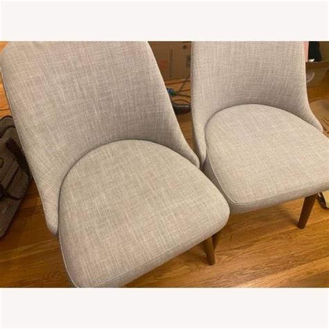 Four West Elm Mid Century Upholstered Dining Chair Aptdeco