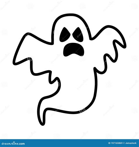 Icono De Estilo De L Nea Flotante Fantasma De Halloween Ilustraci N Del