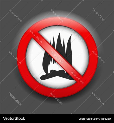 No Fire Sign Royalty Free Vector Image Vectorstock