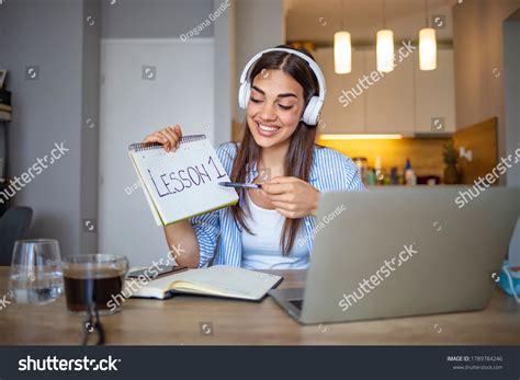 Cheerful Professor Communicate Pupils Over Video Stock Photo 1789784246 ...