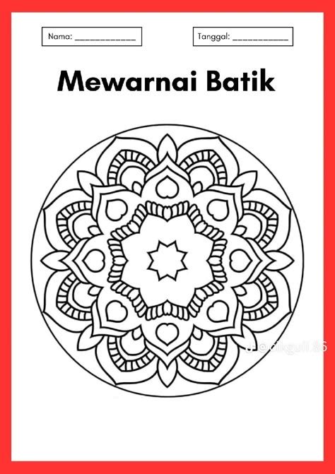 Mewarnai Kipas Batik Bulat