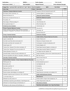 Fillable Online Dec Ny WWTP Facility Score Sheet Form PDF 57 KB Dec