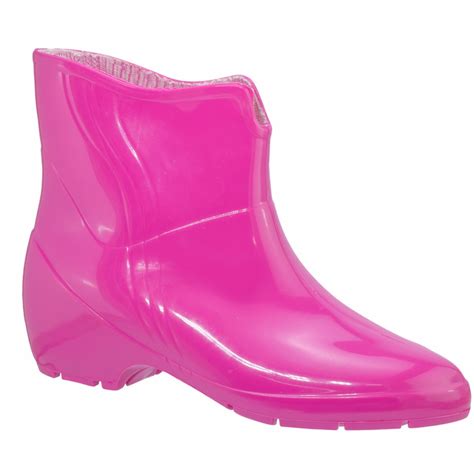 Bota Galocha Feminina Cano Curto rosa Borracha Impermeável Chuva