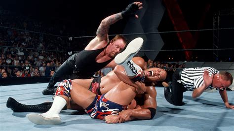 The Undertaker vs. The Rock vs. Kurt Angle - Triple Threat Undisputed ...