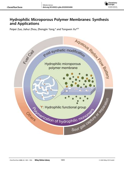 Hydrophilic Microporous Polymer Membranes Synthesis And Applications