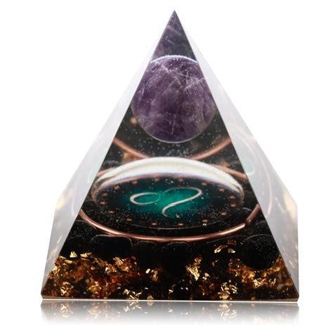 Amazon 12 Zodiac Orgone Crystal Pyramid Natural Amethyst With