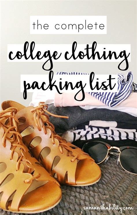 College Clothing Packing List: What to Pack for College | College ...