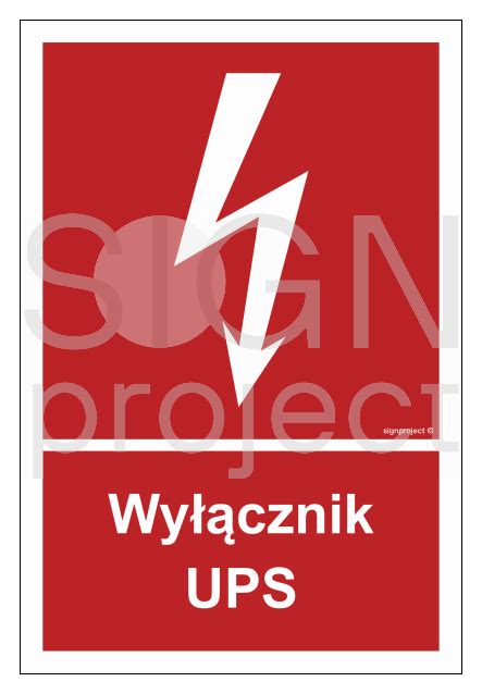 BC048 Wyłącznik UPS 35 x 51 8 cm PS płyta sztywna 1mm