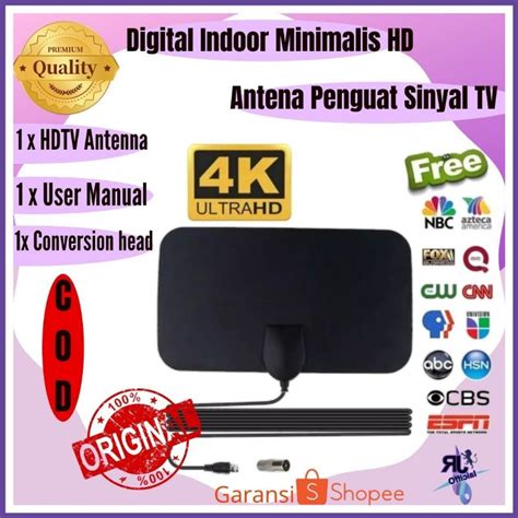 Jual Antena TV Digital Indoor Booster Penguat Sinyal Saluran Televisi