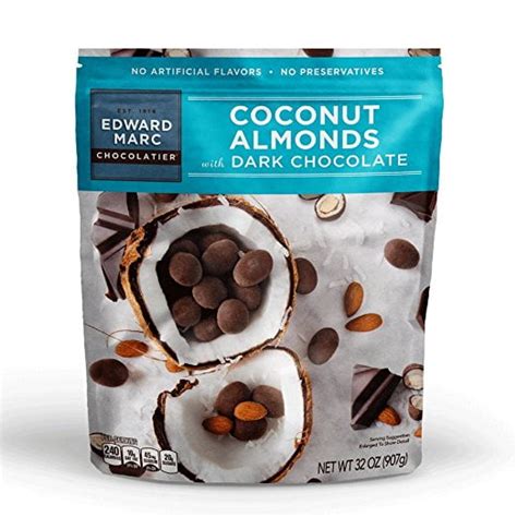 Edward Marc Chocolatier Coconut Almonds Dark Chocolate 32 Oz Walmart