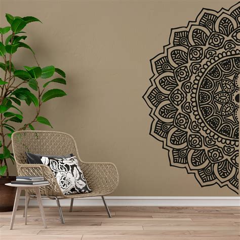 Mandala Wall Decal Yoga Studio Vinyl Sticker Decals Ornament Etsy