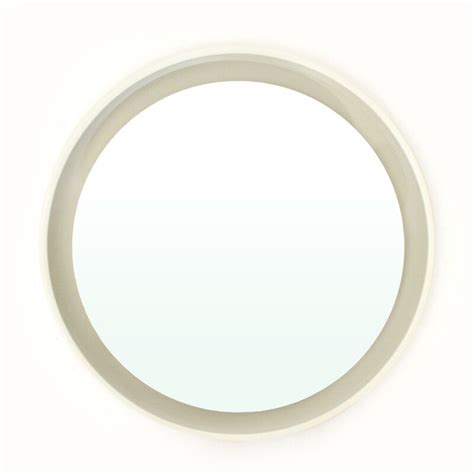 Miroir Rond Lumineux Vintage En Bois Laqu Blanc Par Crb