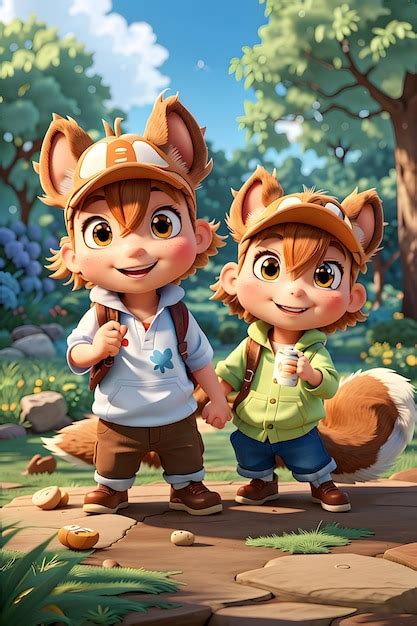 Cute Ai Humano Niña Niño Foto Premium