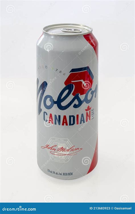 A Can Of Molson Canadian 710ml Pale Lager Brewed In Canada Editorial