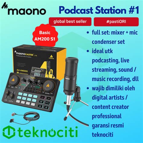 Promo Maono Maonocaster Am S Full Set Mic Podcast Recording