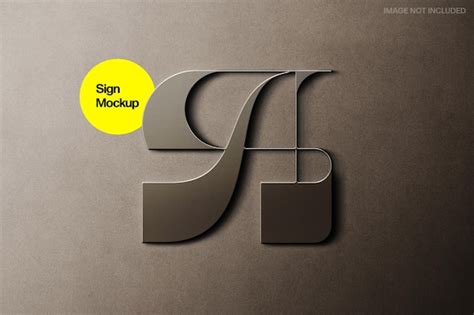 Premium Psd Stylish Steel Sign Mockup