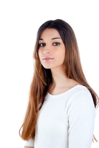Premium Photo Asian Brunette Indian Woman With Long Hair