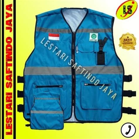 Jual Rompi Safety Vest Taslan Biru Pertamina Rompi Safety Proyek Biru