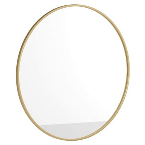 Julianne Round Gold Metal Framed Wall Mirror Large Accent Mirror