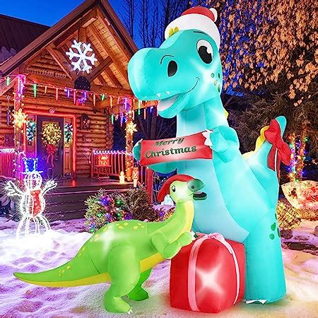 Amazon TURNMEON 10 Ft Long Christmas Inflatables Dinosaur Outdoor