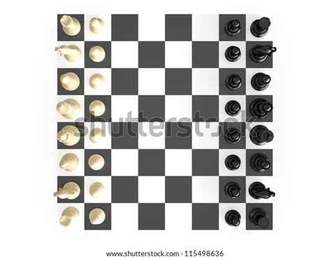 Chess Board Starting Positions Aligned Chess Stock Illustration 115498636