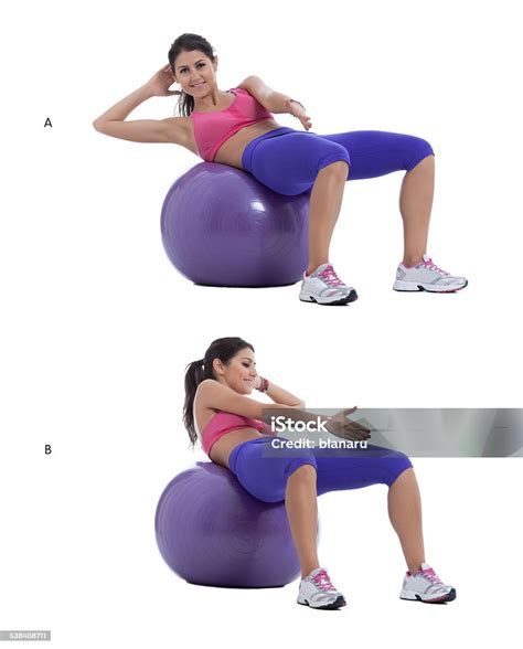Swiss Ball Oblique Crunch Stock Photo Download Image Now 2015