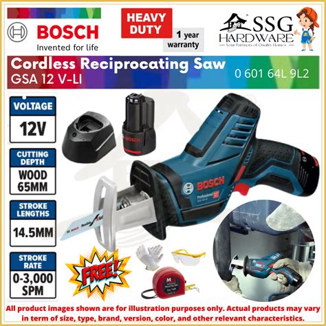 Bosch Gsa V Li Cordless Saw Reciprocating Saw Chainsaw Battery Wood