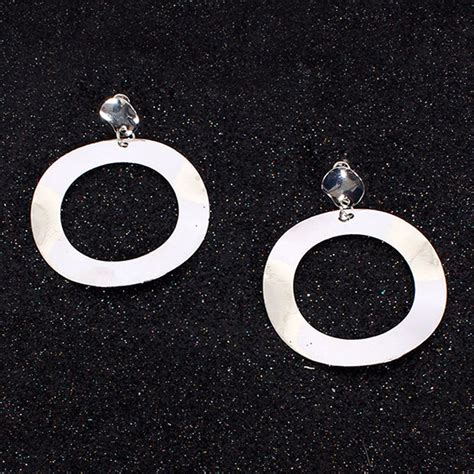 Buy Ayesha Metallic Silver Circular Stud Faintly Twisted Circular