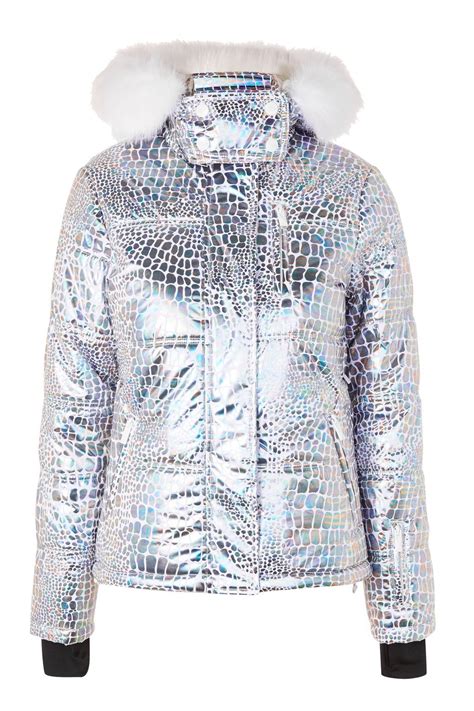 Metallic Ski Puffer Jacket By Topshop SNO Topshop Jackets Metallic