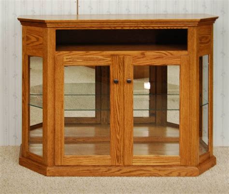 Short Angled Corner Curio Cabinet De Vries Woodcrafters