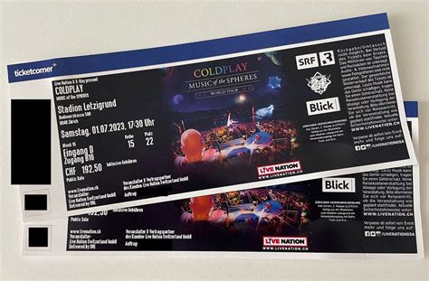 X Coldplay Tickets Z Rich Sitzplatz Samstag Kaufen Auf