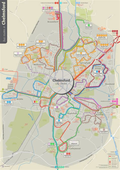 Chelmsford bus map - Ontheworldmap.com