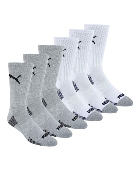 Puma Synthetic 6 Pack Crew Socks In White For Men Lyst