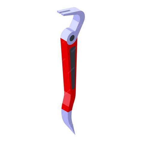 Premium Vector Red Crowbar Icon Isometric Vector Thief Tool Steel