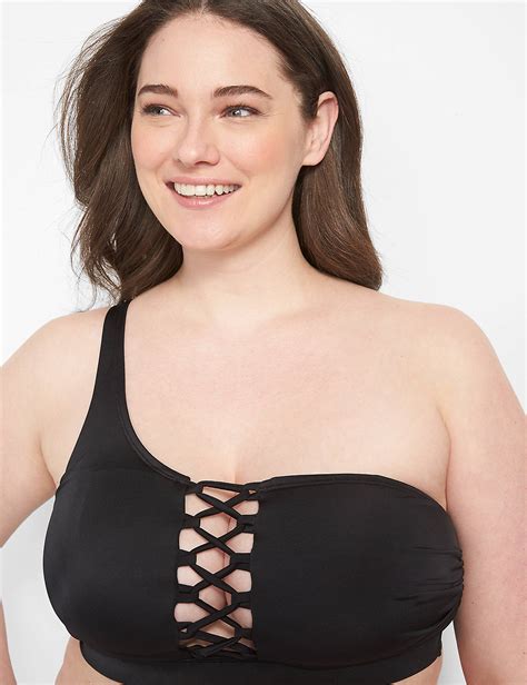 Nw One Shoulder Lace Up Bikini 1126 Lanebryant