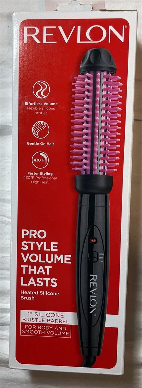 Revlon Pro Collection Heated Silicone Bristle Curl Brush Black 1