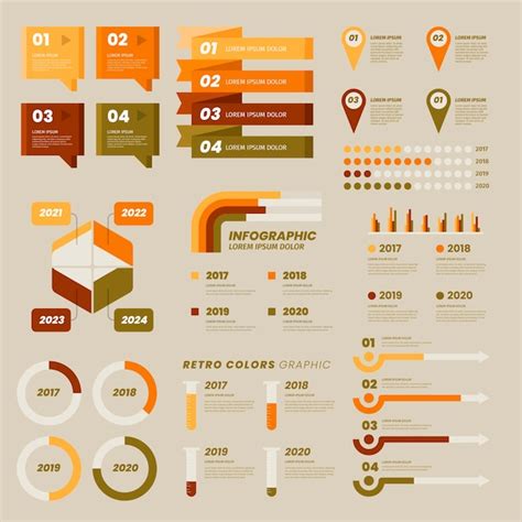 Infographie Design Plat Avec Des Couleurs R Tro Vecteur Gratuite