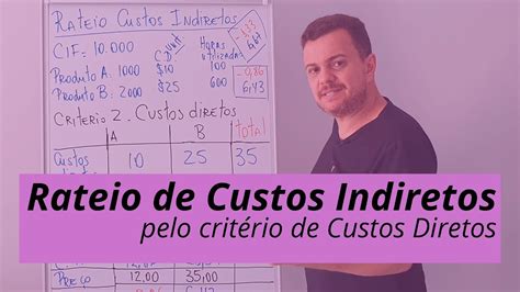 Rateio De Custos Indiretos Pelo Crit Rio De Custos Diretos Youtube